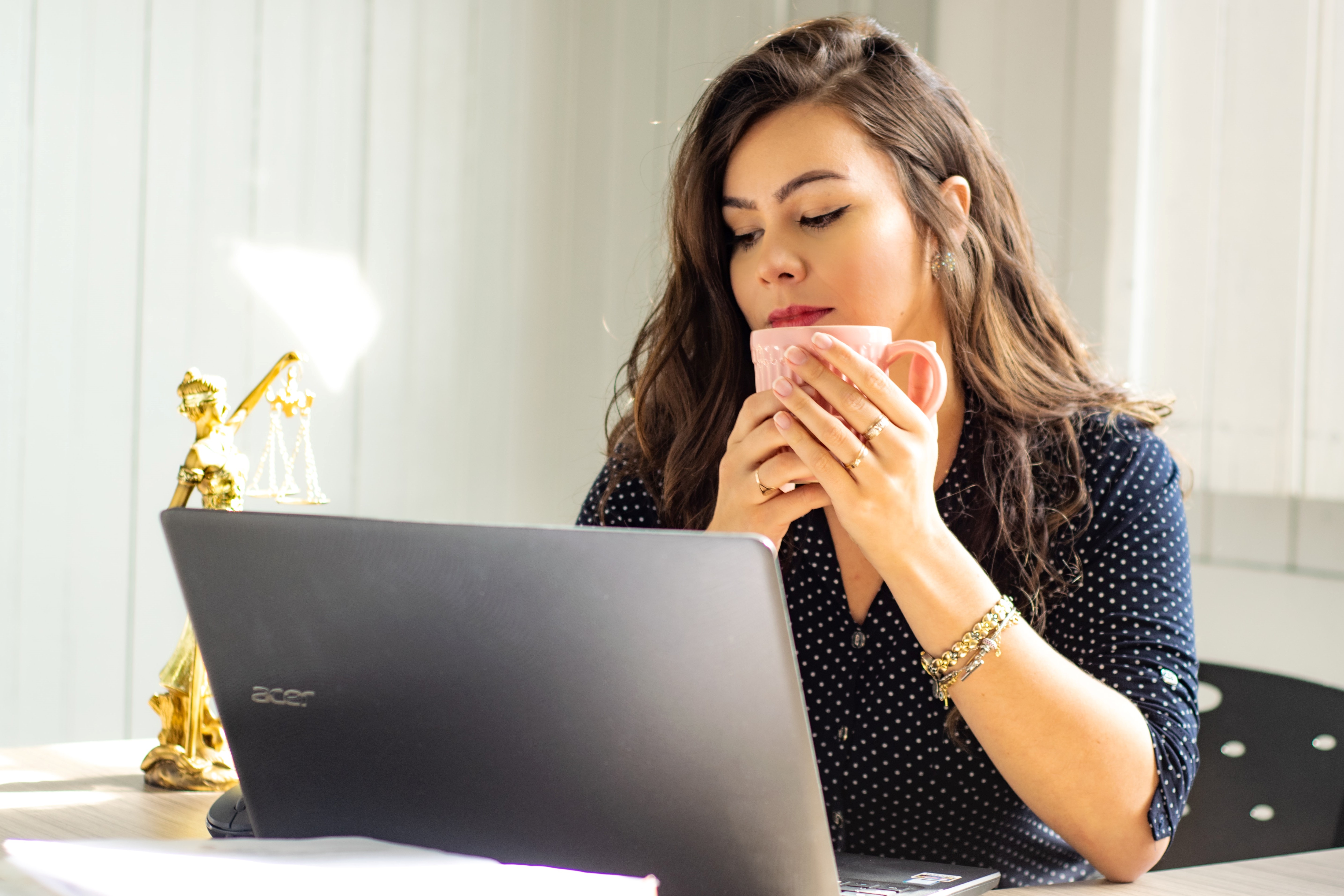 woman working on a laptop